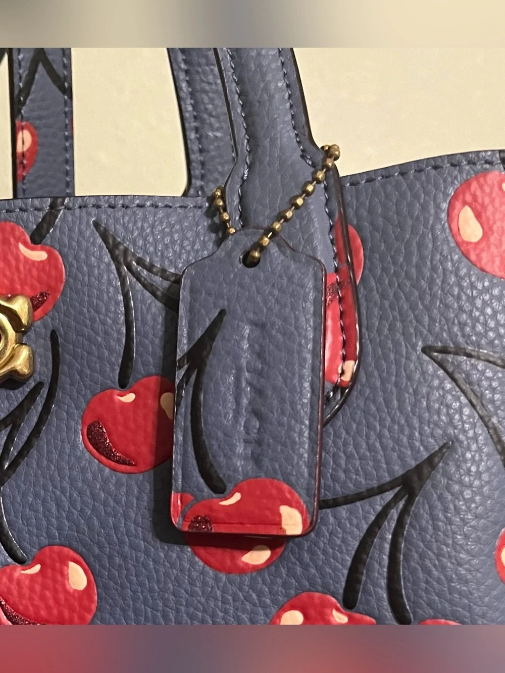 Coach Willow 24 in Blue with Cherry Print!